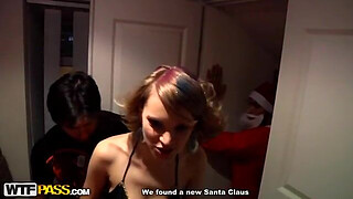 Santa Claus got seduced by hot college girls