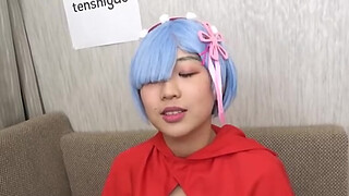 Chubby Riho Machida is so cute in her cosplay costume