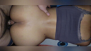 She told me to turn up the TV so her wouldn't hear us fucking while playing in the yard! Big arse Latina on all fours! Brunette slut!