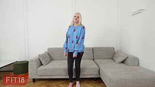 Fit18 - Amber Kawaii - Casting Tall Blonde German In White Bodysuit - 60FPS POV