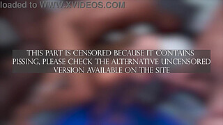 Slim petite Brazilian beauty, Larinha Small fucked by huge cocks while yellow showered ( DAP, Anal, Dry version, BBC, 3on1, ATM, slim, gapes, cumshot firing squad) OB560