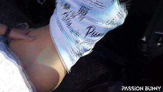 Trip in car with fingering and rough fuck and squirting in public - SHORT VERSION