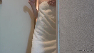 Japanese Babe Kotono Takes Off Her Leotard and Takes a Shower