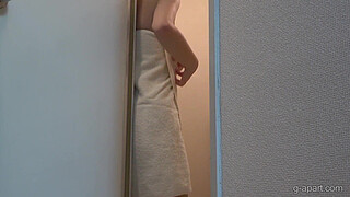 Japanese Babe Kotono Takes Off Her Leotard and Takes a Shower