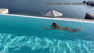 Gorgeous Monika Fox Swims Naked In Pool In Beautiful Place (Free)