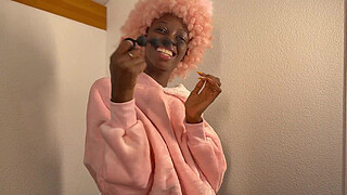 HOT Black Babe Anal Play and gets Anal Creampie from her White Daddy