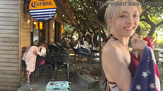 (Watch full video in my membership)Asian babe masturbates and squirts on the beach