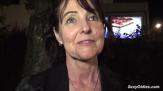 Amateur granny Joyce Mifle brought home big cock guy Max Casanova and gave him head then stripped to lingerie wet pussy pounded in various positions