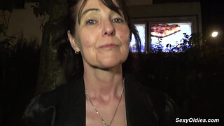 Amateur granny Joyce Mifle brought home big cock guy Max Casanova and gave him head then stripped to lingerie wet pussy pounded in various positions