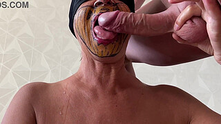 Mature pumpkin cum on face