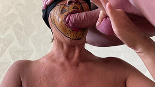 Mature pumpkin cum on face