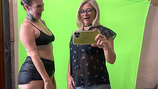 I caught my college teacher masturbating in the women's bathroom! I couldn't hold back and started sucking her and when she sucked my classmate she got all wet!