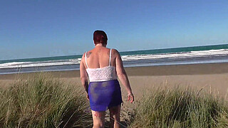 Kiwi trashy MILF made to walk in see through clothes at the beach before being creampie fucked in plain view. Trailer