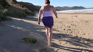 Kiwi trashy MILF made to walk in see through clothes at the beach before being creampie fucked in plain view. Trailer