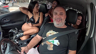 The car was packed and everyone had a great time in an orgy on the street - Maya Hyuga - Candy Debby - Bia Andrade