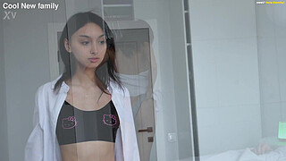 Hey, Brother! Help me do my schoolwork! Cute teen enjoys putting her cunt under her stepbrother's huge penis!