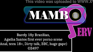 Barely 18y Brazilian, Agatha Santos first ever porno scene (Anal, 1on1, teen 18 , Dirty talk, BBC, huge gape) OB497