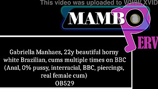Gabriella Manhaes, 22y beautiful horny white Brazilian, comes multiple times on BBC (Anal, 0% pussy, interracial, BBC, piercings, real female cum) OB529