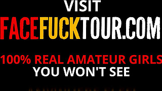 Petite Amateur Latina With Tight Throat Gags On BWC During Rough Face Fuck!