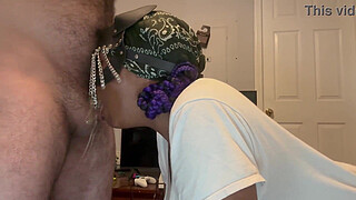 Submissive Ebony Throatfucked w/ <censored>