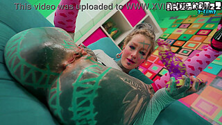 Skinny Tattooed Whore's Anal Masturbation: Fingering and Toys Stretch Her Tight Butthole