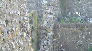 perv spies on farmers daughter whilst she plays with her pussy behind the barn (public)