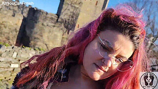 OUTDOOR PUBLIC BJ CUM IN MOUTH BOOBS BOUNCING IN A CASTLE