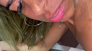 HOT WIFE GIVING IT GOOD TO HER ENDOWED HUSBAND'S FRIEND