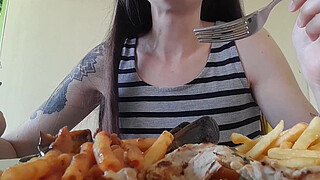 italian couple goes out for lunch then she gets fucked hard doggystyle with creampie