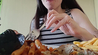 italian couple goes out for lunch then she gets fucked hard doggystyle with creampie