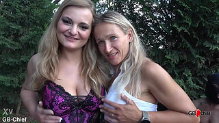 Outdoor creampie gangbang Lina milf wife Nora