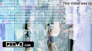 Shoplifter's Humiliation: Fucked by Four Loss Prevention Officers