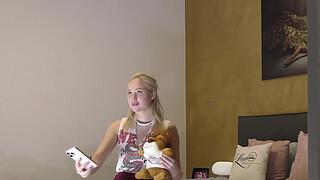 Hot and Sexy Big Tits chick gives a handjob full clothed on high heels for making the big shaft amateur guy dripping precum