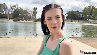 Skinny Teen Bella Nova Shows Off Her Pussy Grip