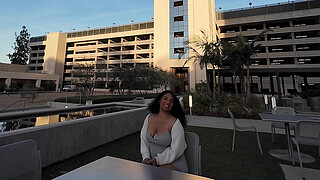 Young Black Chick with Big Tits Fucks Street Photographers Huge Shaft Covered in Facial Cumshots and Piss when he tricks her into Photo Shoot VS World Biggest Dick