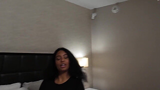 Young Black Chick with Big Tits Fucks Street Photographers Huge Shaft Covered in Facial Cumshots and Piss when he tricks her into Photo Shoot VS World Biggest Dick