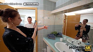 MOMMY4K. Mature Czech Janet Alfano started taking a hot shower and ended up fucking a young dick