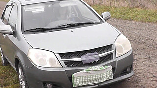 Sex in public. Sexy blonde Milf car broke down on highway. Random passerby helped fix it, then put my wife on the hood, fucked pussy doggy style and cum. Cumshot. Outdoor. Outside. Public fucked