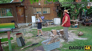 DADDY4K. Surprise sex with StepDaddy’s huge penis while the boyfriend is fixing the floor