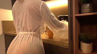 Masked thief breaks into the house of the incredible Mariana Martix and she offers him her big boobs as a gift.