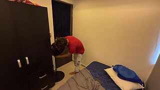 Stepson manages to share a bed with his stepmother and fulfills his fantasy without being seen.