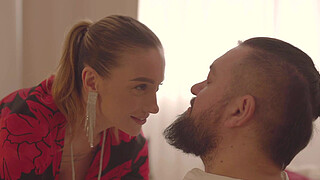 Romantic blowjob and titsjob