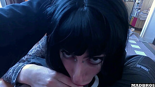 A French Goth Chick Loves Getting Fucked EVEN ANALLY AND Cums All Day Long !!!