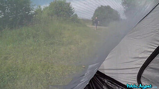 Public Agent - I fucked a French chick with absolutely massive natural tits camping with her boyfriend in their tent!