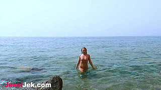 Meet Nudist tourist Chick on Beach and Hard Fuck her BUTT and Pussy JessiJek