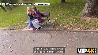 VIP4K. Naughty blonde lesbian didn’t see a problem to fuck on a job interview in front of her girlfriend