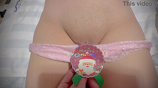 Christmas present! A virgin pussy to show for the first time!