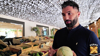 Pam, a blonde with big breasts, gets her booty spread just the way she wanted