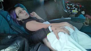 Blowjob and fucking with creampie in public service bus - BlakeProductions