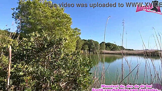 German amateur young woman gets fucked outdoor by stranger